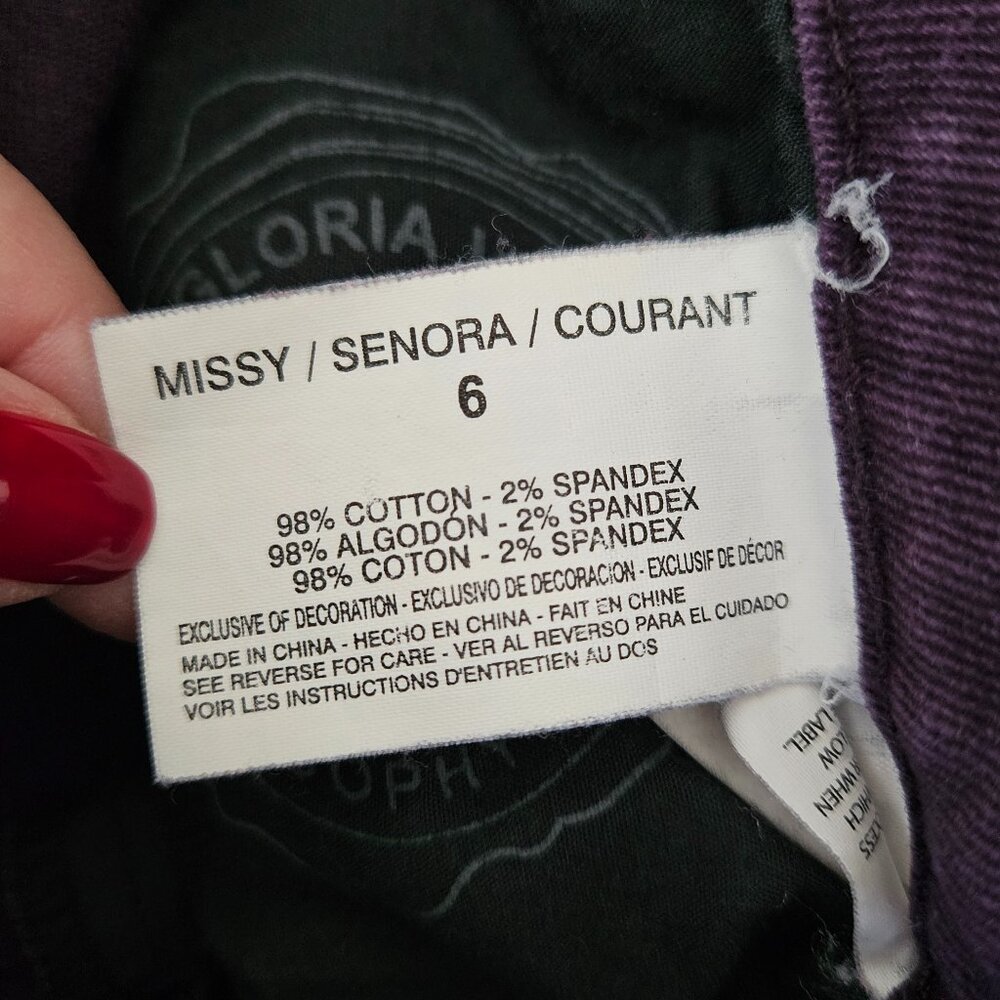 Gloria Vanderbilt Amanda Purple Denim Skirt with Rhinestone Back Pockets - Picture 8 of 10